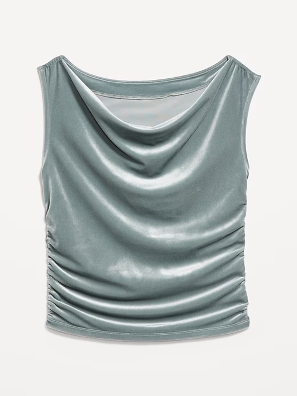 Velvet Drape Tank Top in Seafoam Green